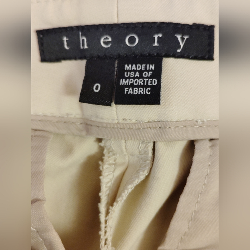 Theory Cream Straight Leg Pants - Picture 3 of 4